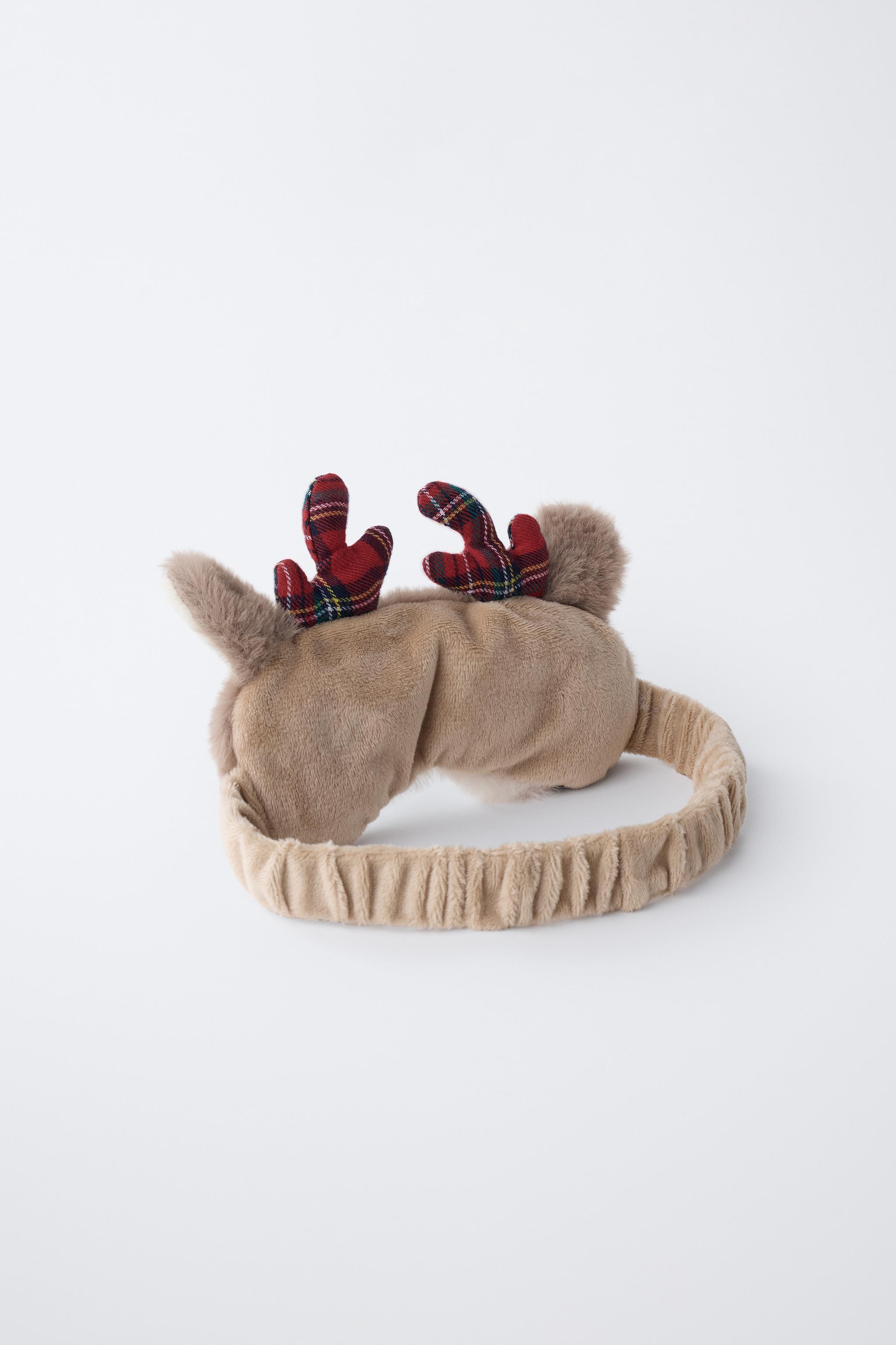 FAUX FUR REINDEER EYE MASK